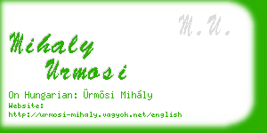 mihaly urmosi business card
